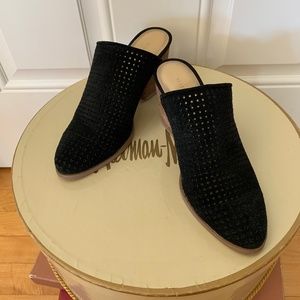 Marc Fisher "Ripley" Black Perforated Suede Mule 6
